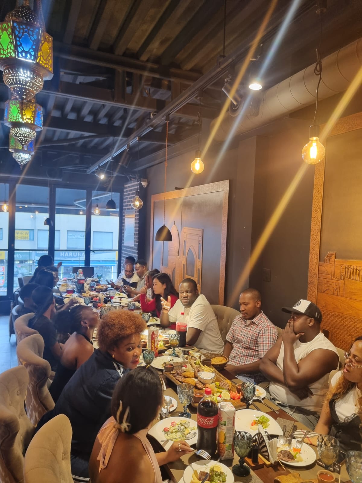 USKA members gathered at a long restaurant table for the 16 August 2026 dinner with President Joshua