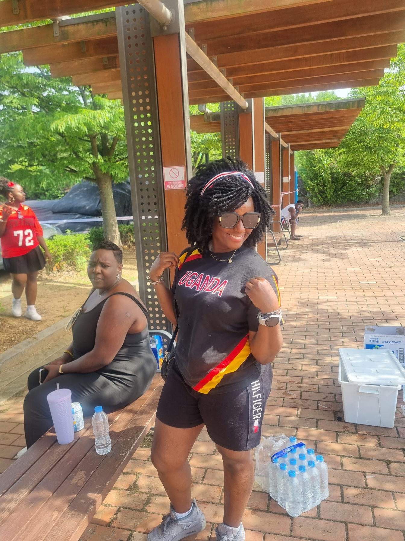 Fan in Uganda colours at KAFCON 2026, Pyeongtaek